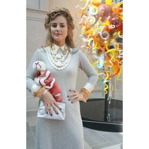 Vintage Walberg Metallic Silver Clutch Bag